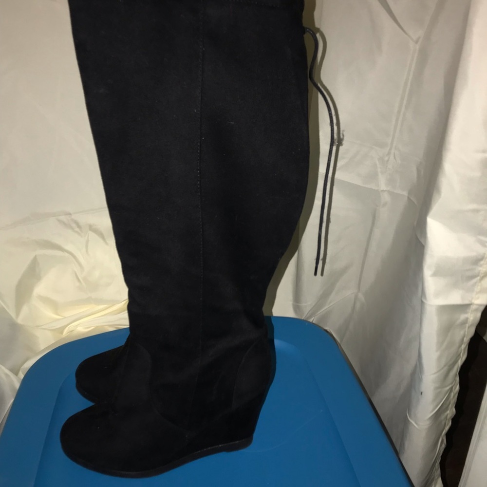 Faux suede platform heels!